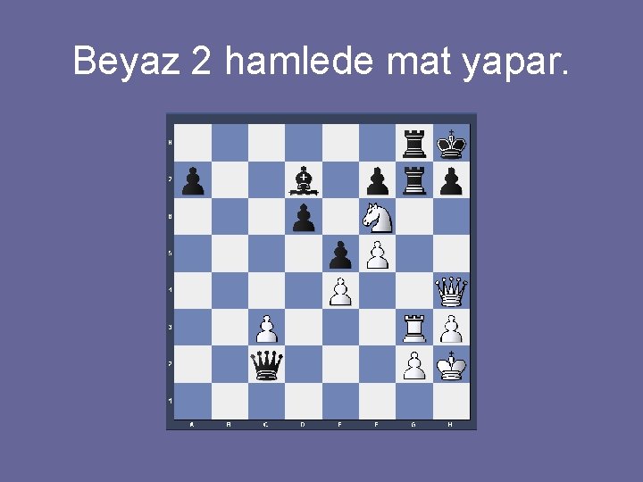 Beyaz 2 hamlede mat yapar. 