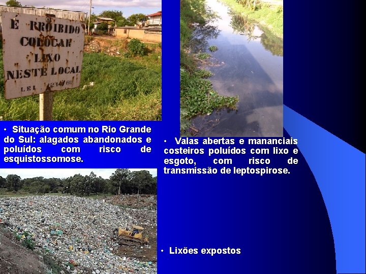  • Situação comum no Rio Grande do Sul: alagados abandonados e poluídos com