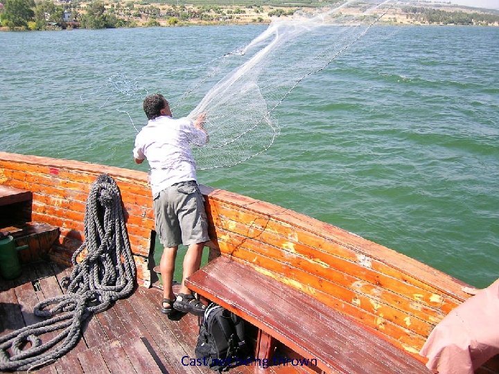 Cast net being thrown 