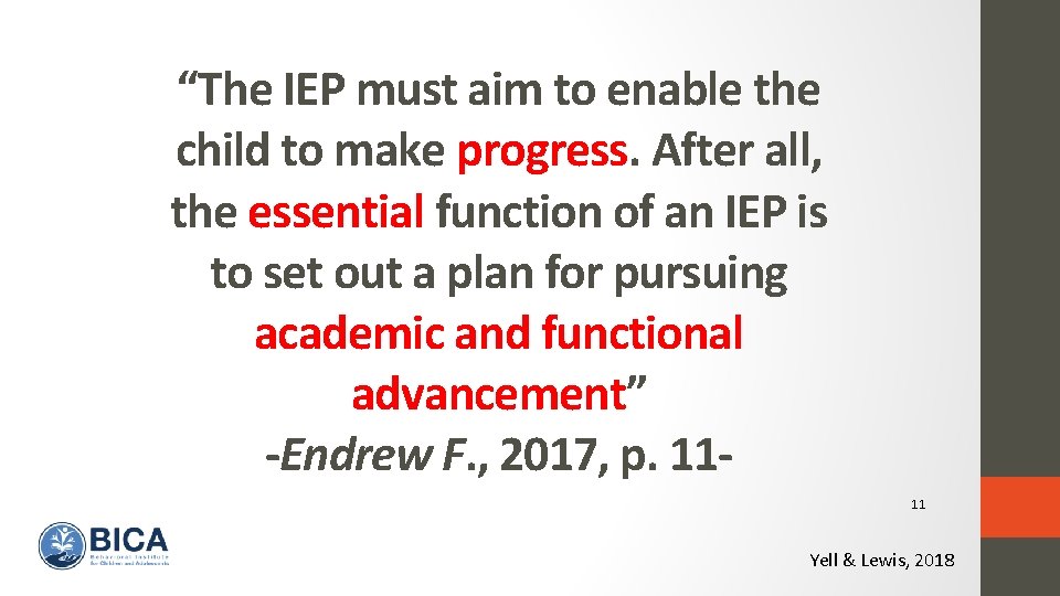 “The IEP must aim to enable the child to make progress. After all, the