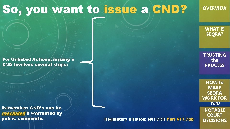 So, you want to issue a CND? For Unlisted Actions, issuing a CND involves
