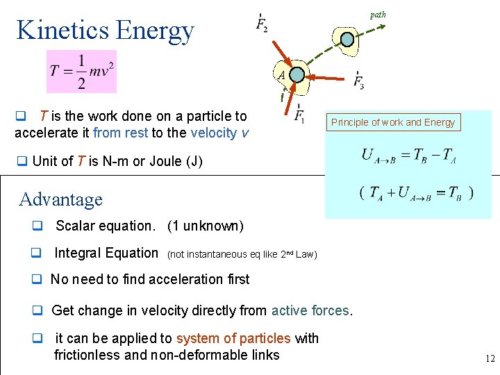 path Kinetics Energy A q T is the work done on a particle to