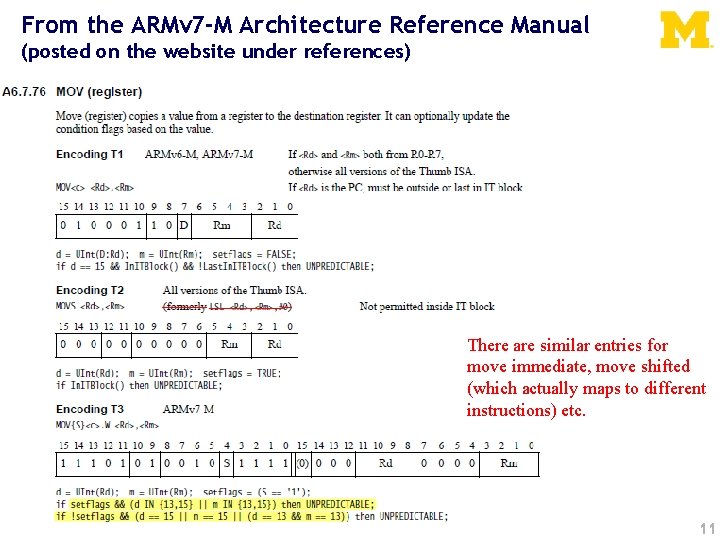 From the ARMv 7 -M Architecture Reference Manual (posted on the website under references)