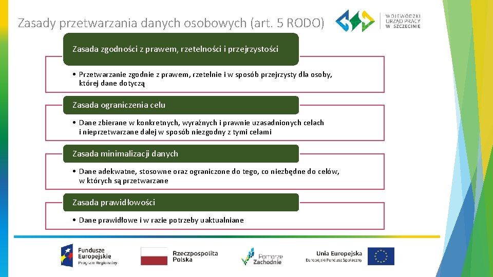 Zasady przetwarzania danych osobowych (art. 5 RODO) Zasada zgodności z prawem, rzetelności i przejrzystości