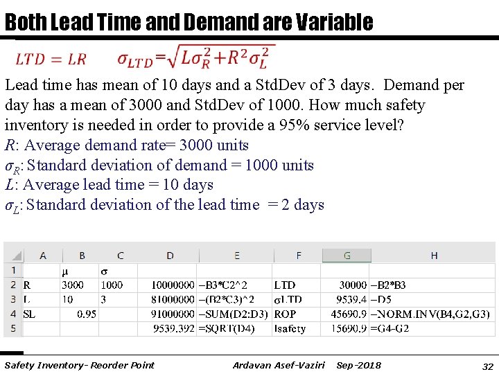 Both Lead Time and Demand are Variable Lead time has mean of 10 days