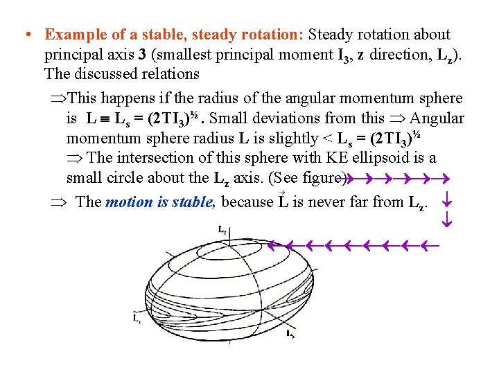  • Example of a stable, steady rotation: Steady rotation about principal axis 3