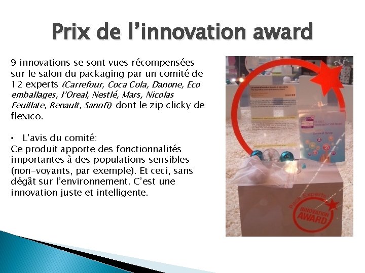 Prix de l’innovation award 9 innovations se sont vues récompensées sur le salon du