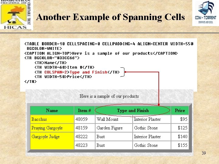 Another Example of Spanning Cells XP 39 