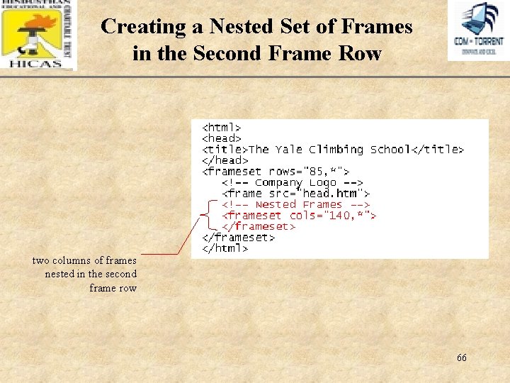 Creating a Nested Set of Frames in the Second Frame Row XP two columns