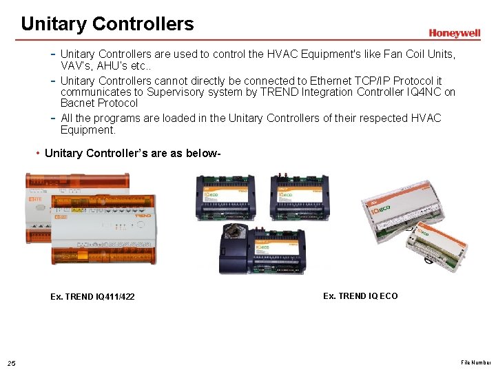 Unitary Controllers - Unitary Controllers are used to control the HVAC Equipment's like Fan