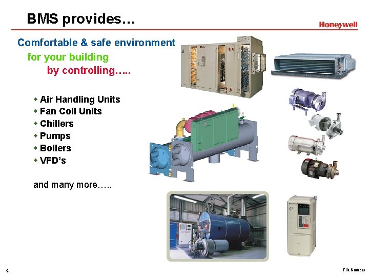 BMS provides… Comfortable & safe environment for your building by controlling…. . w Air