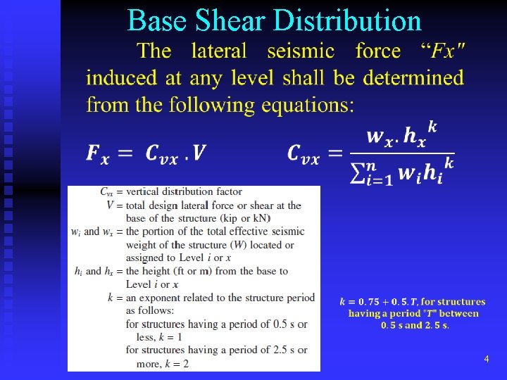 Base Shear Distribution 4 