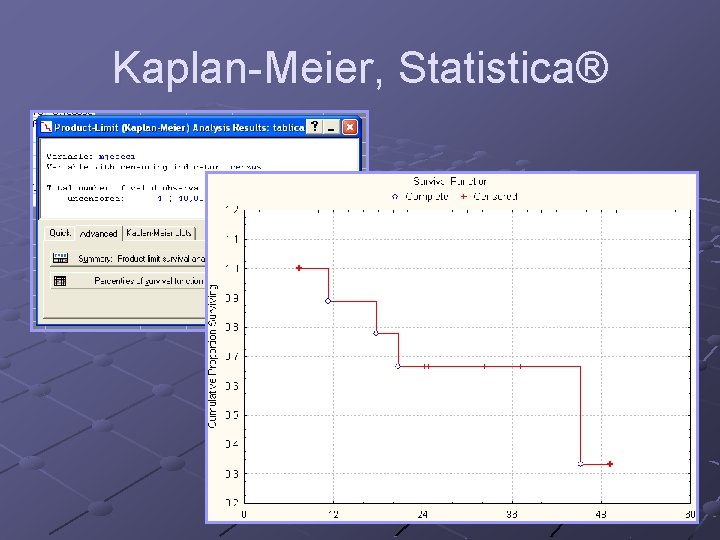 Kaplan-Meier, Statistica® 