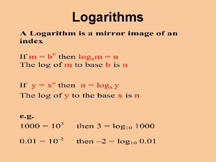 Logarithms 