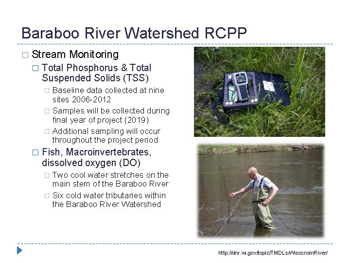 Baraboo River Watershed RCPP � Stream � Monitoring Total Phosphorus & Total Suspended Solids