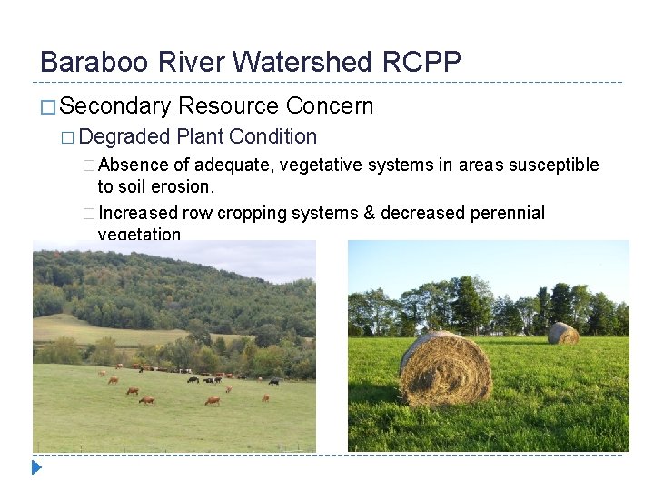 Baraboo River Watershed RCPP � Secondary � Degraded � Absence Resource Concern Plant Condition