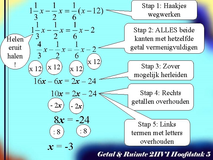 Stap 1: Haakjes wegwerken Helen eruit halen ! Stap 2: ALLES beide kanten met