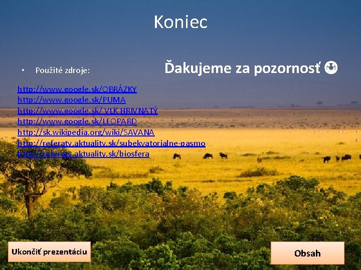 Koniec • Použité zdroje: Ďakujeme za pozornosť http: //www. google. sk/OBRÁZKY http: //www. google.