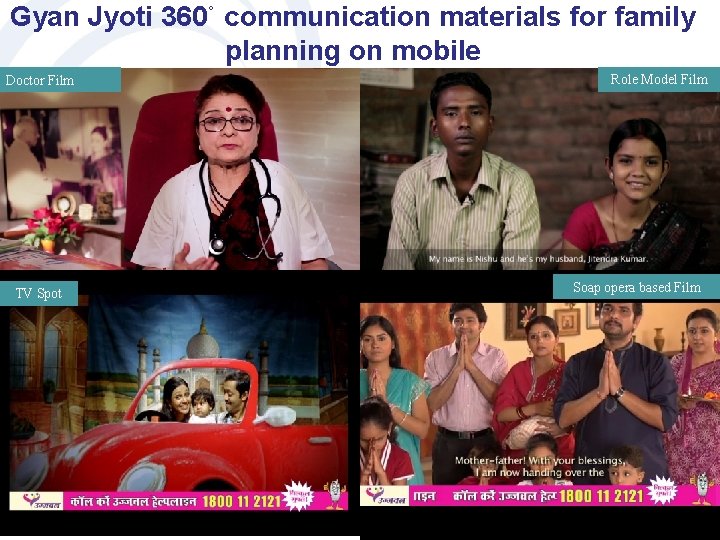 Gyan Jyoti 360˚ communication materials for family planning on mobile Doctor Film TV Spot