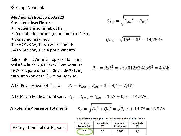 v Carga Nominal: Medidor Eletrônico ELO 2123 Características Elétricas • Frequência nominal: 60 Hz