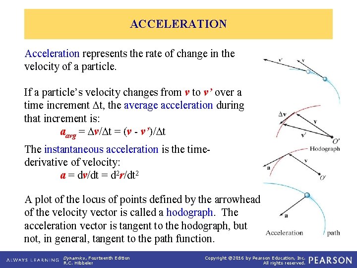 ACCELERATION Acceleration represents the rate of change in the velocity of a particle. If