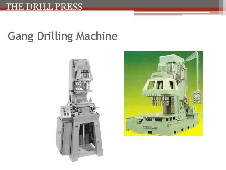 THE DRILL PRESS Gang Drilling Machine 