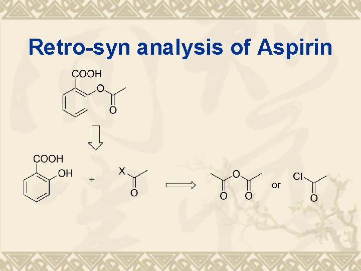 Retro-syn analysis of Aspirin 