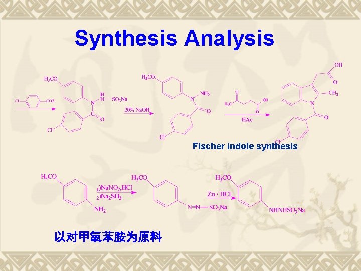 Synthesis Analysis Fischer indole synthesis 以对甲氧苯胺为原料 