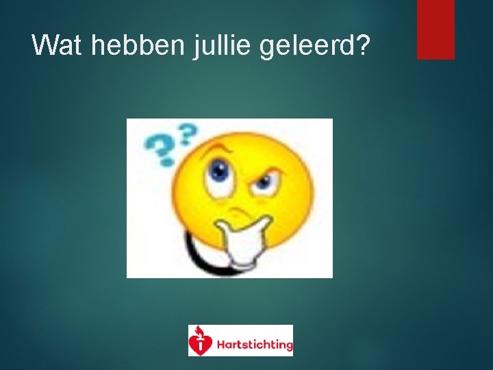 Wat hebben jullie geleerd? 