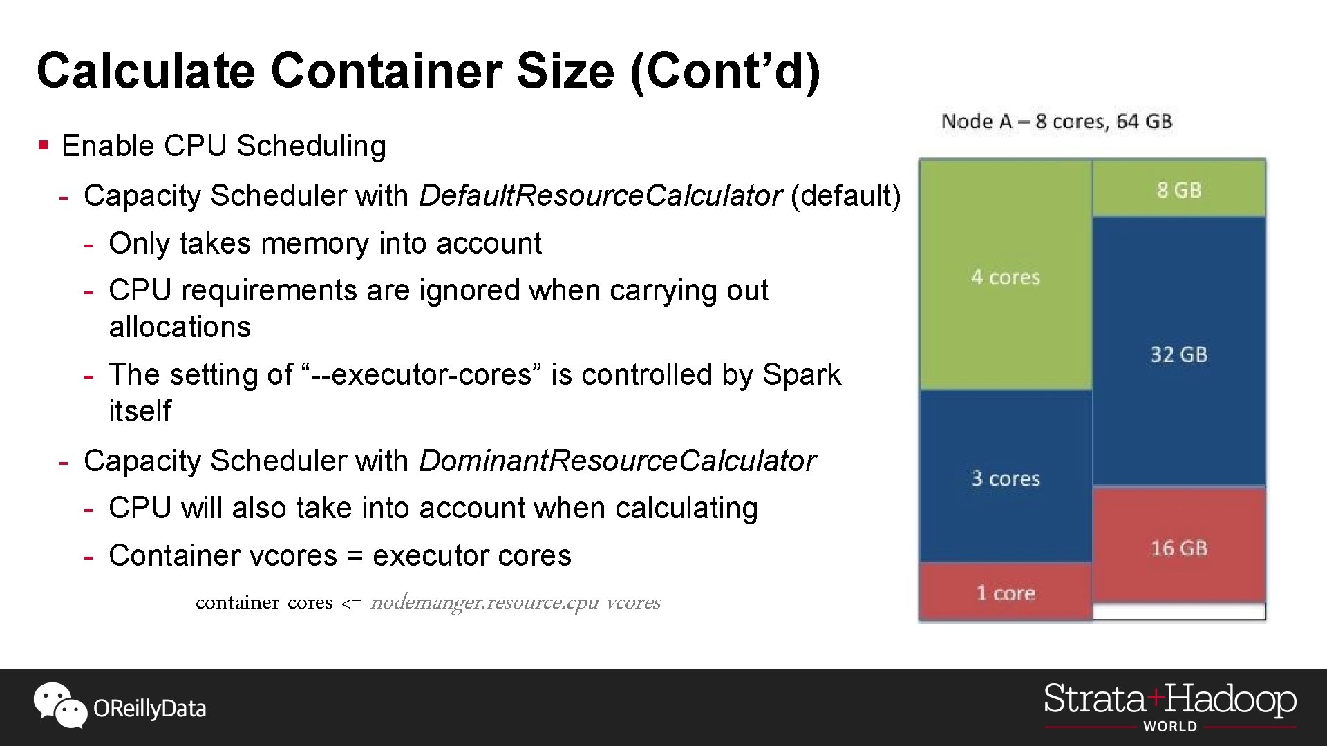 Calculate Container Size (Cont’d) § Enable CPU Scheduling - Capacity Scheduler with Default. Resource.