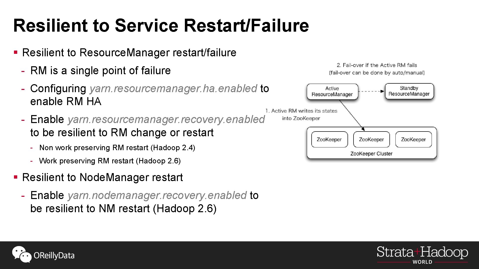 Resilient to Service Restart/Failure § Resilient to Resource. Manager restart/failure - RM is a