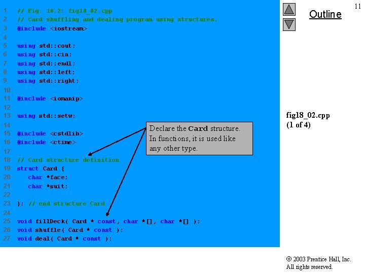 1 2 3 // Fig. 18. 2: fig 18_02. cpp // Card shuffling and