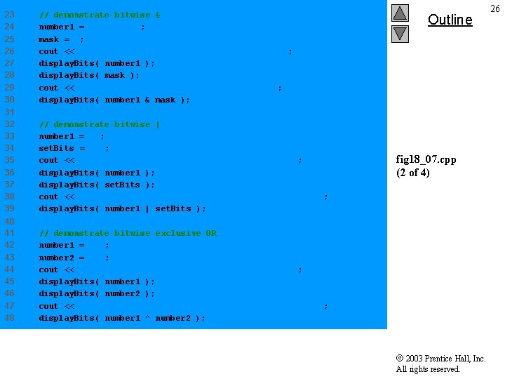 23 24 25 26 27 28 29 30 // demonstrate bitwise & number 1