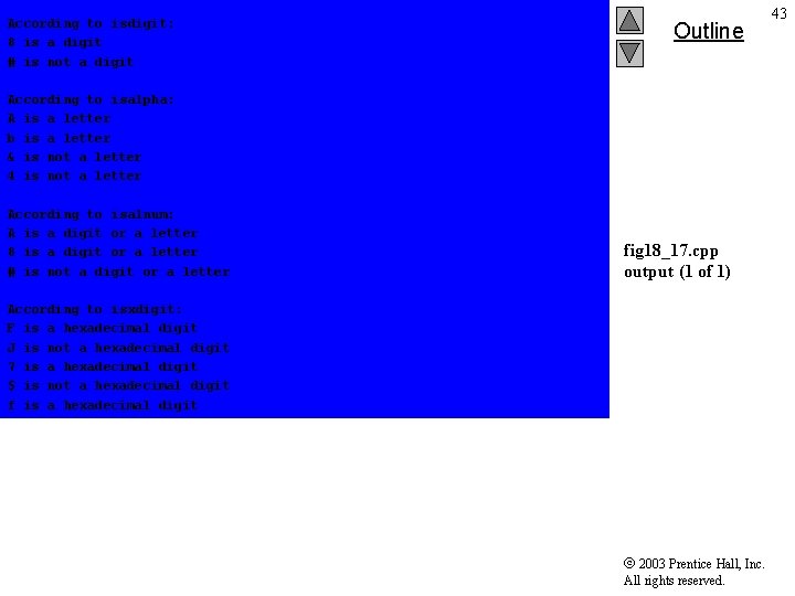 According to isdigit: 8 is a digit # is not a digit Outline According