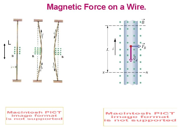 Magnetic Force on a Wire. L 
