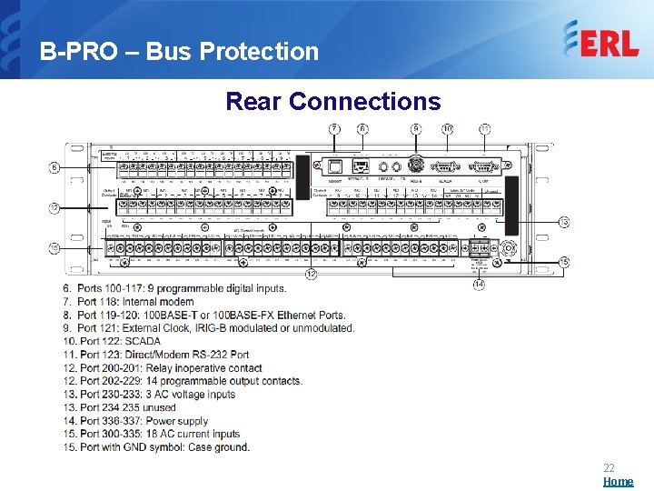 B-PRO – Bus Protection Rear Connections 22 Home 