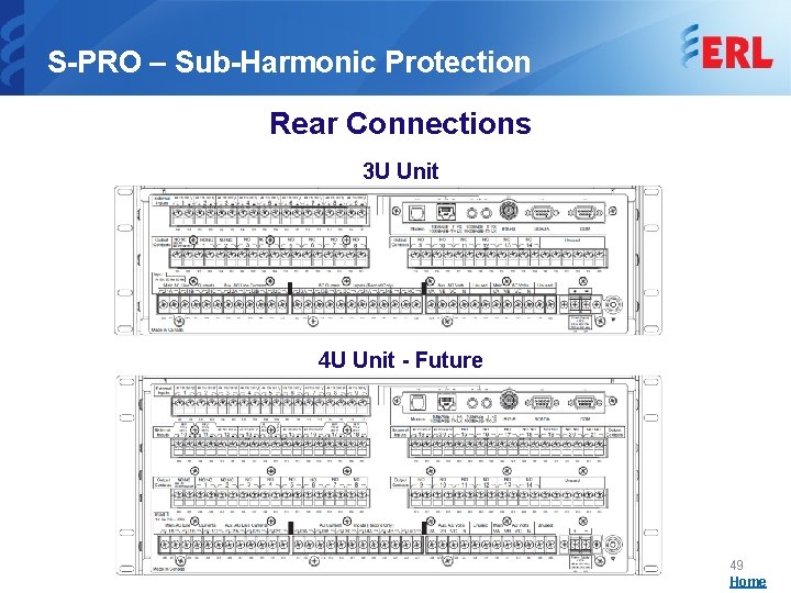S-PRO – Sub-Harmonic Protection Rear Connections 3 U Unit 4 U Unit - Future