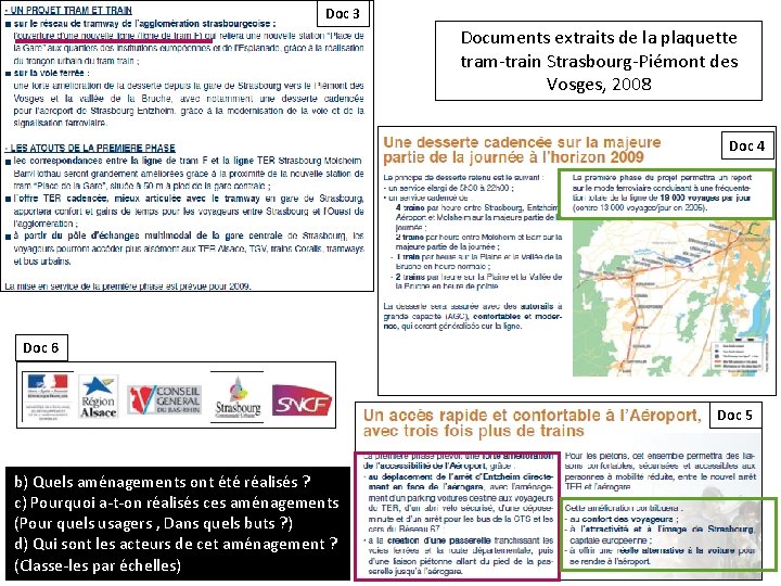 Doc 3 Documents extraits de la plaquette tram-train Strasbourg-Piémont des Vosges, 2008 Doc 4