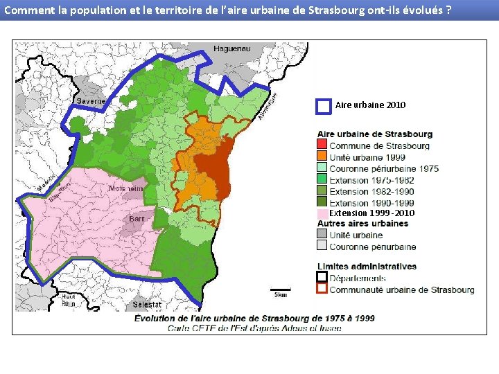 Comment la population et le territoire de l’aire urbaine de Strasbourg ont-ils évolués ?
