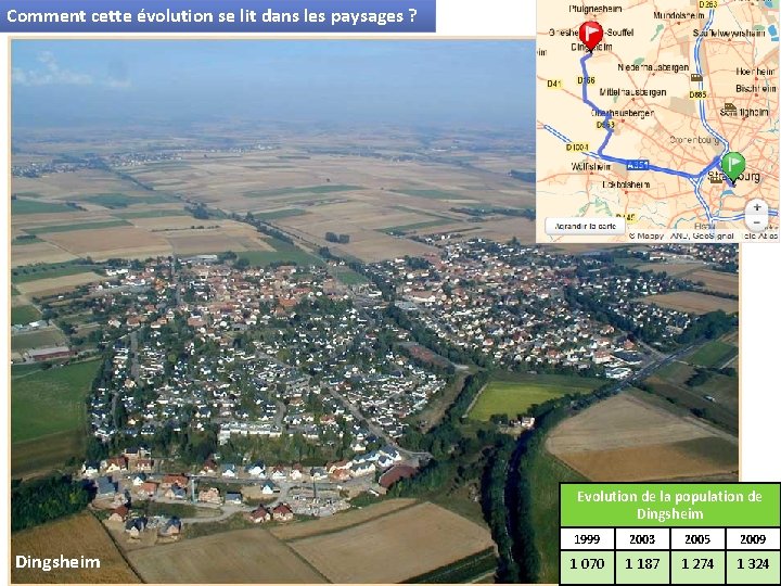 Comment cette évolution se lit dans les paysages ? Evolution de la population de