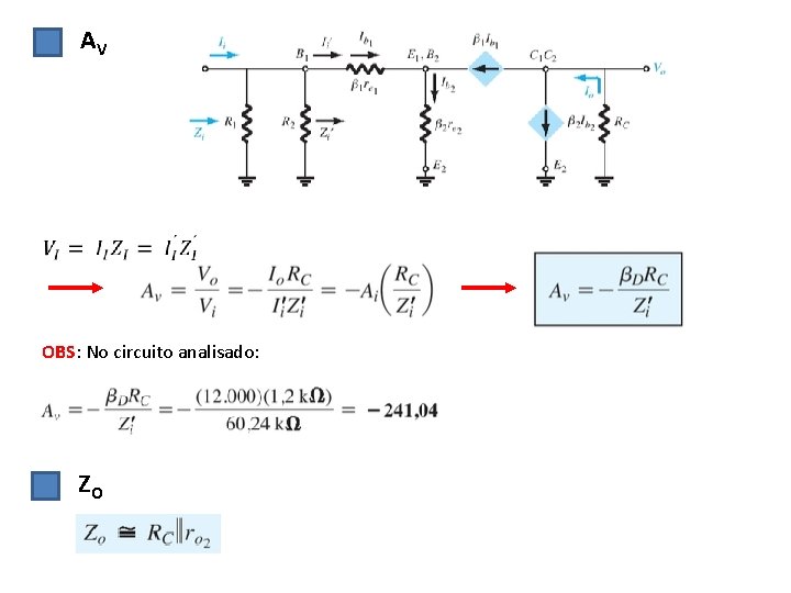 AV OBS: No circuito analisado: ZO 