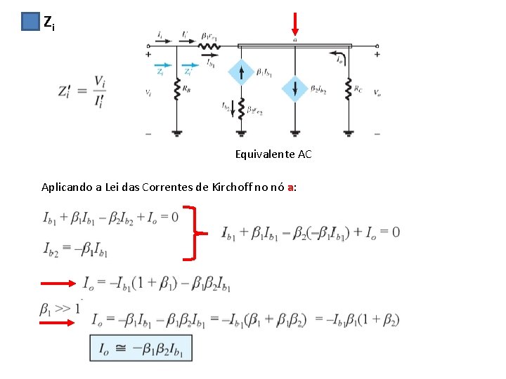 Zi Equivalente AC Aplicando a Lei das Correntes de Kirchoff no nó a: 