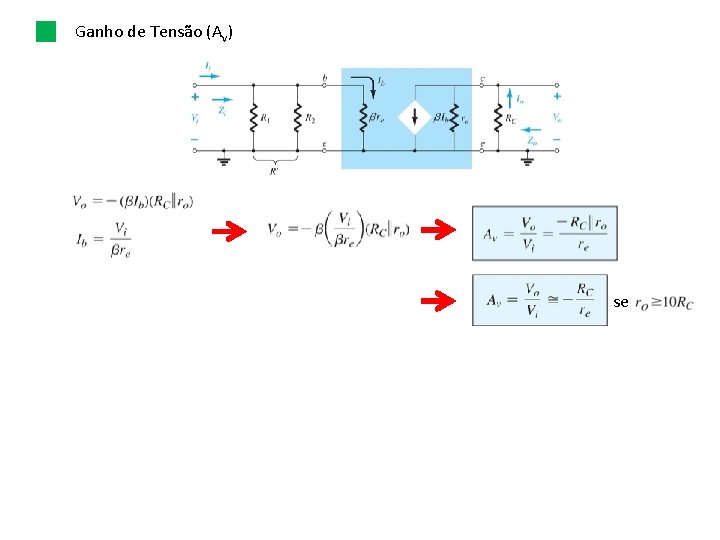 Ganho de Tensão (Av) se 