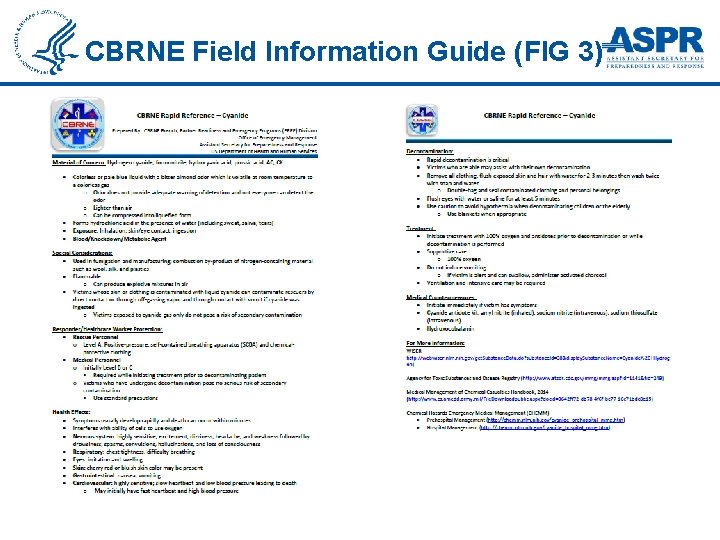 CBRNE Field Information Guide (FIG 3) ASPR: Resilient People. Healthy Communities. A Nation Prepared.