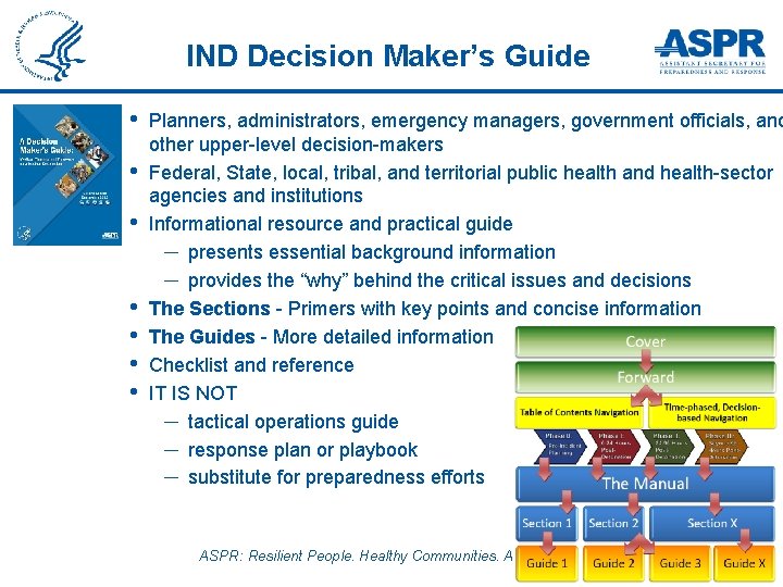 IND Decision Maker’s Guide • • Planners, administrators, emergency managers, government officials, and other
