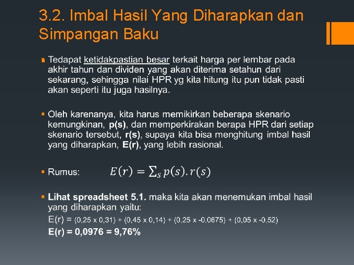 3. 2. Imbal Hasil Yang Diharapkan dan Simpangan Baku § 