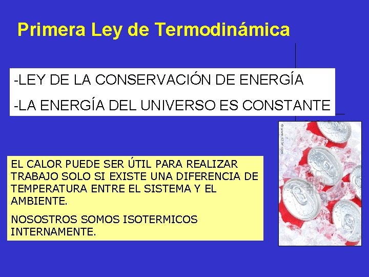 Primera Ley de Termodinámica -LEY DE LA CONSERVACIÓN DE ENERGÍA -LA ENERGÍA DEL UNIVERSO