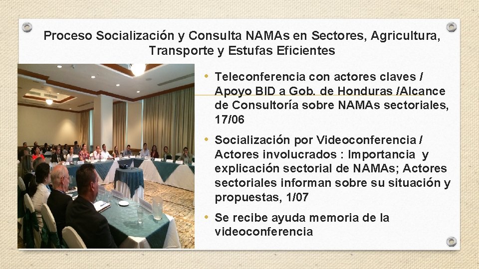 Proceso Socialización y Consulta NAMAs en Sectores, Agricultura, Transporte y Estufas Eficientes • Teleconferencia