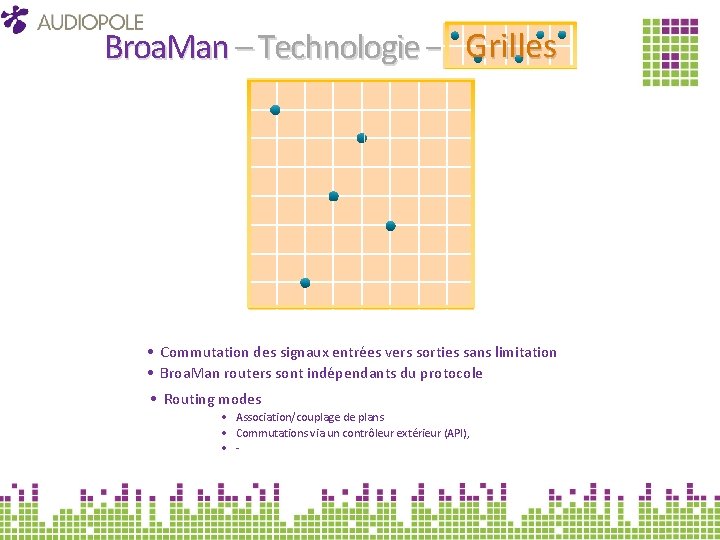 Broa. Man – Technologie – Grilles • Commutation des signaux entrées vers sorties sans