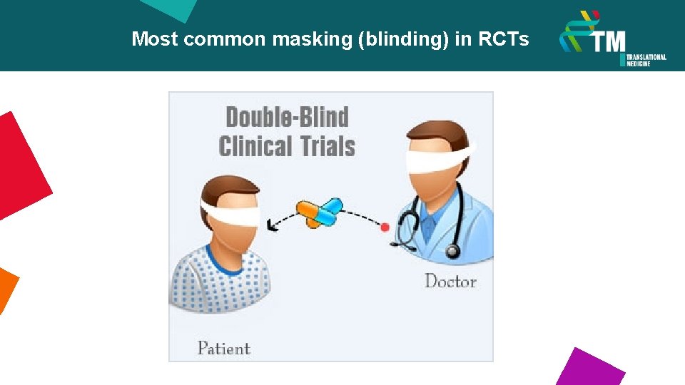 Most common masking (blinding) in RCTs 